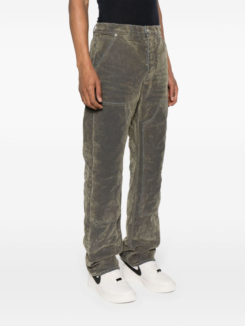 Green P015 Flocked Carpenter Jeans
