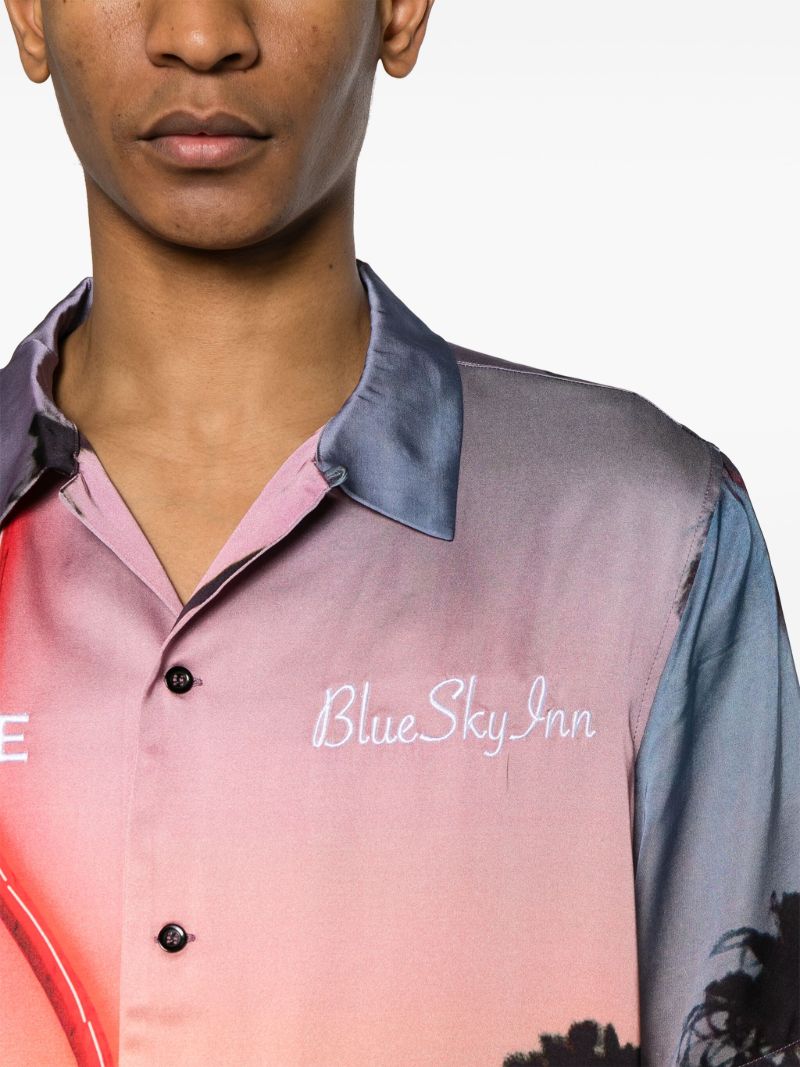 X Blue Sky Inn Orange Graphic-print Shirt