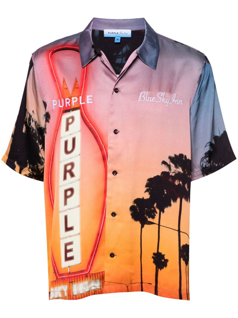 X Blue Sky Inn Orange Graphic-print Shirt