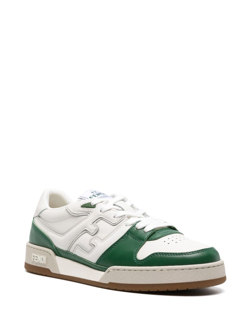 White Match Leather Sneakers