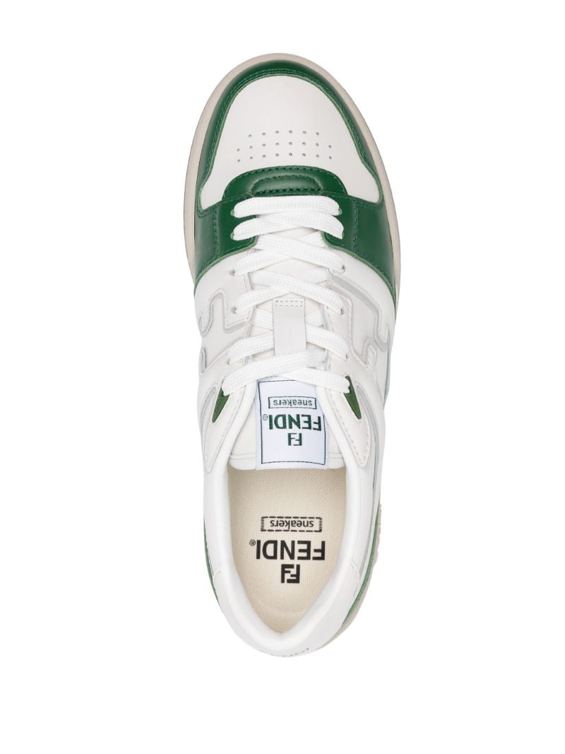 White Match Leather Sneakers