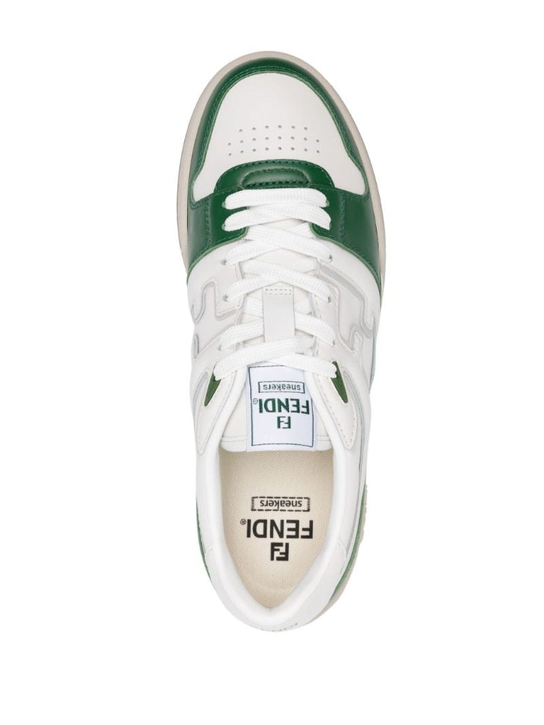 White Match Leather Sneakers