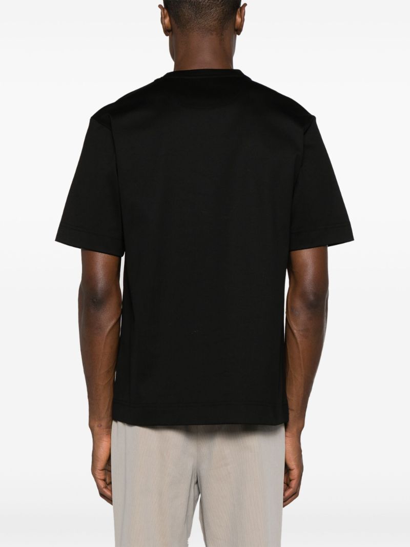 Black Fendi Roma-appliquÃ_x0083_Â© Cotton T-shirt