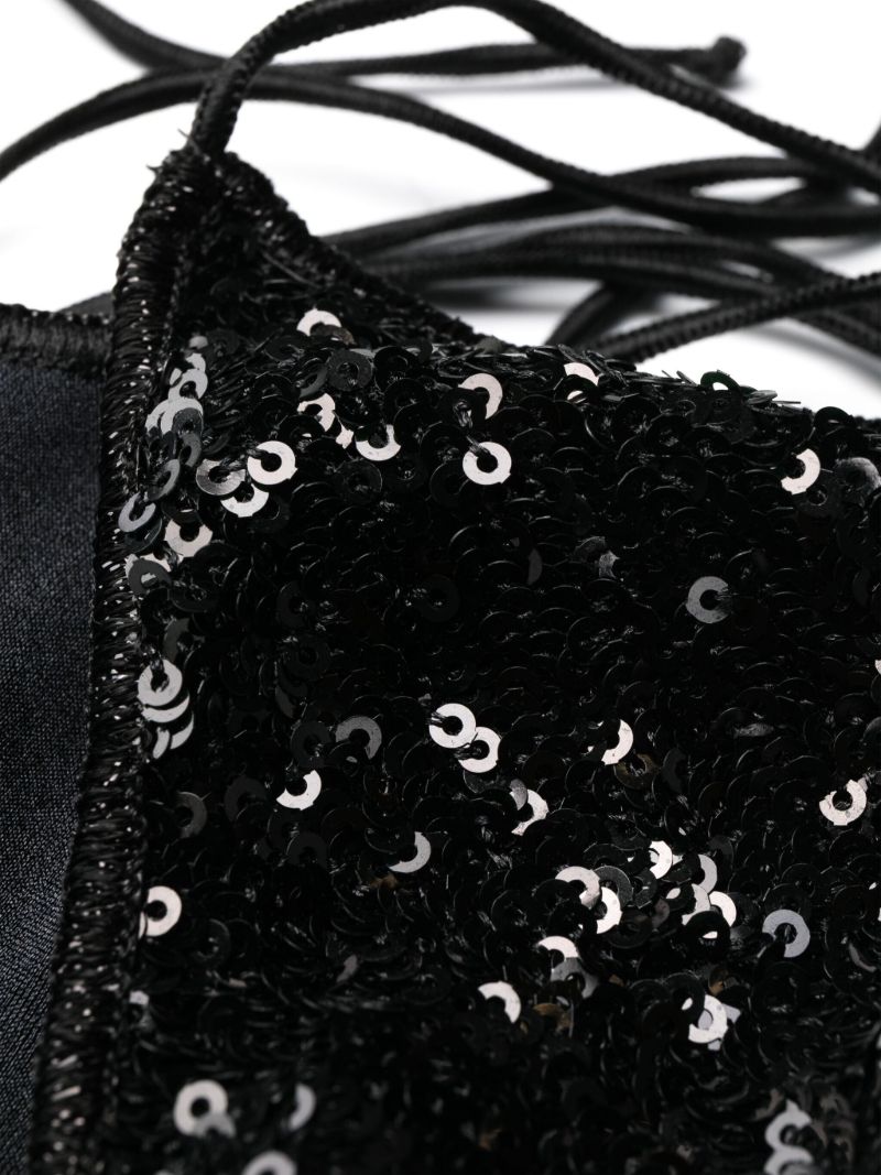 Black Night Sequins Triangle Bikini