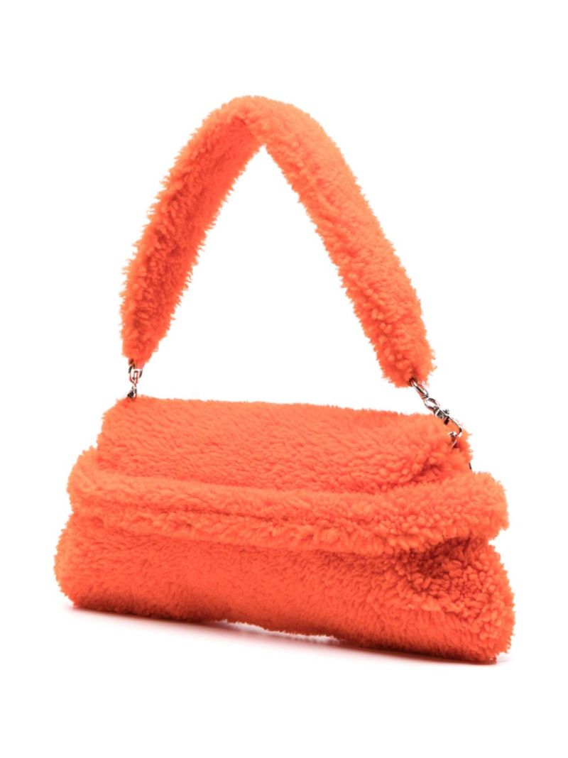 Orange New Horsebit Shearling Shoulder Bag