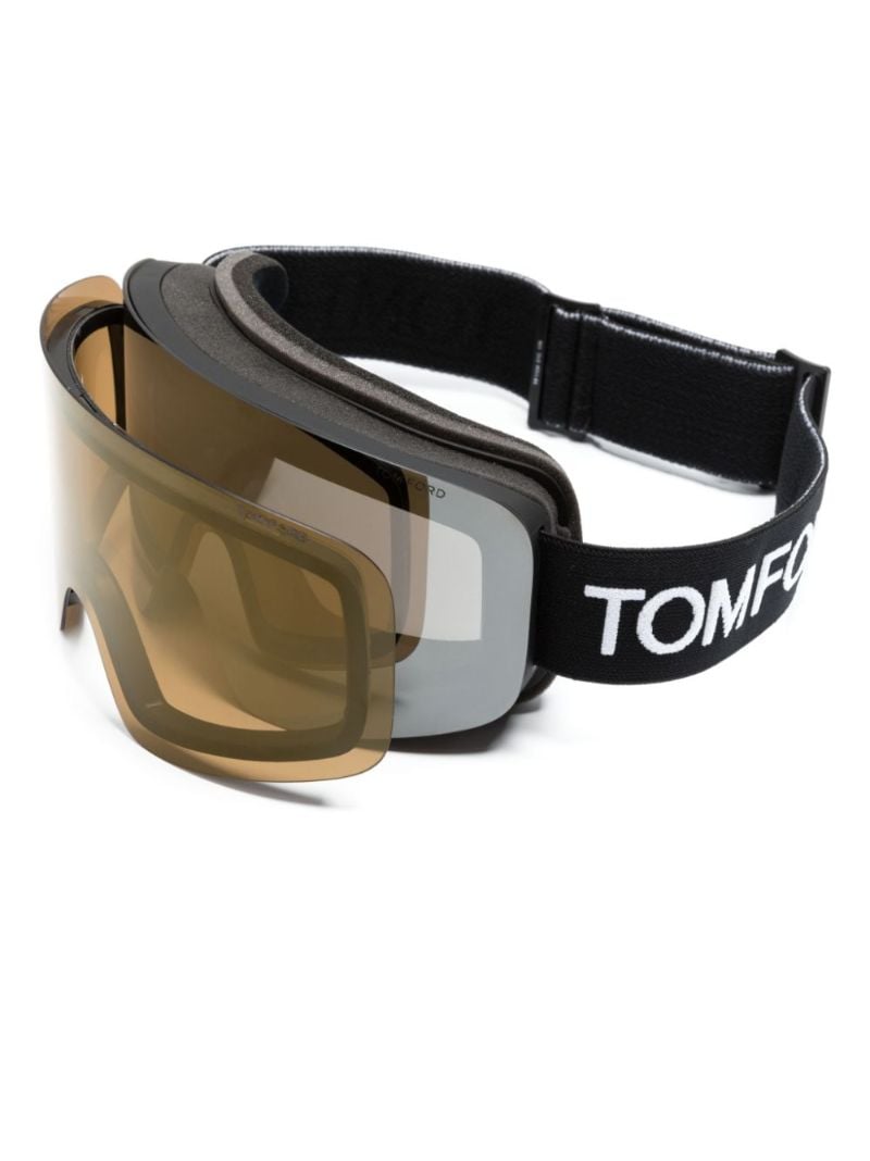 Black Logo-strap Ski Goggles
