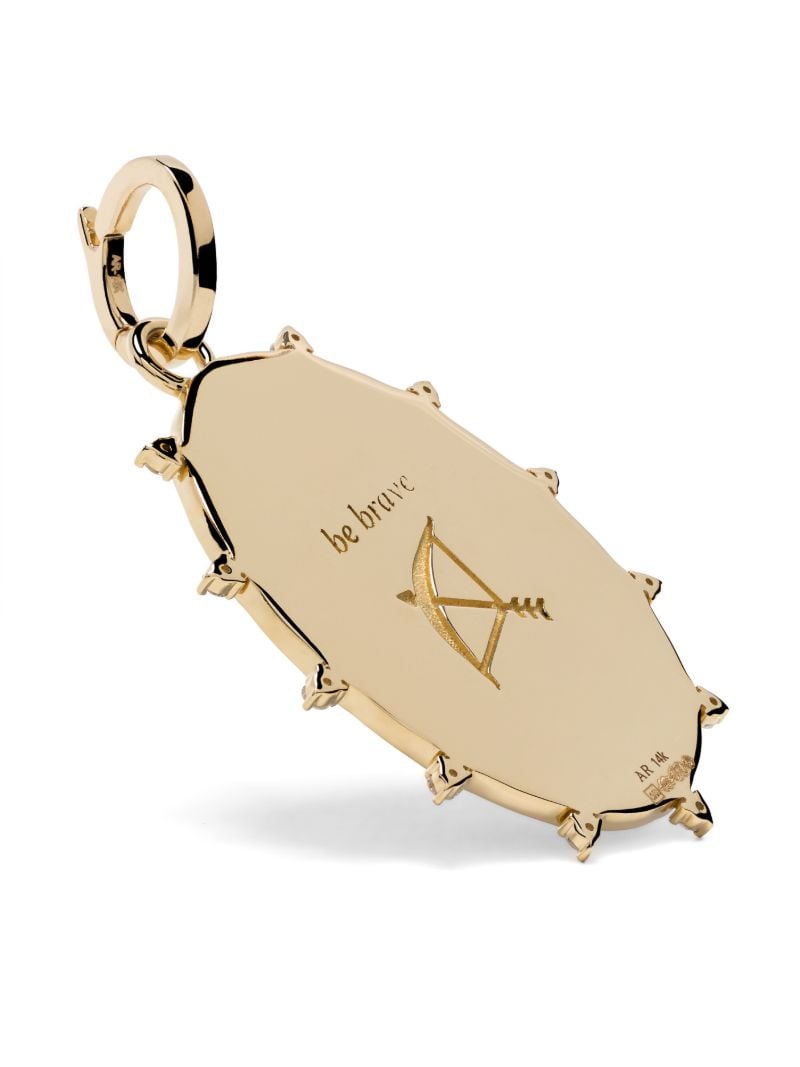 14k Yellow Gold Dragon Diamond Pendant