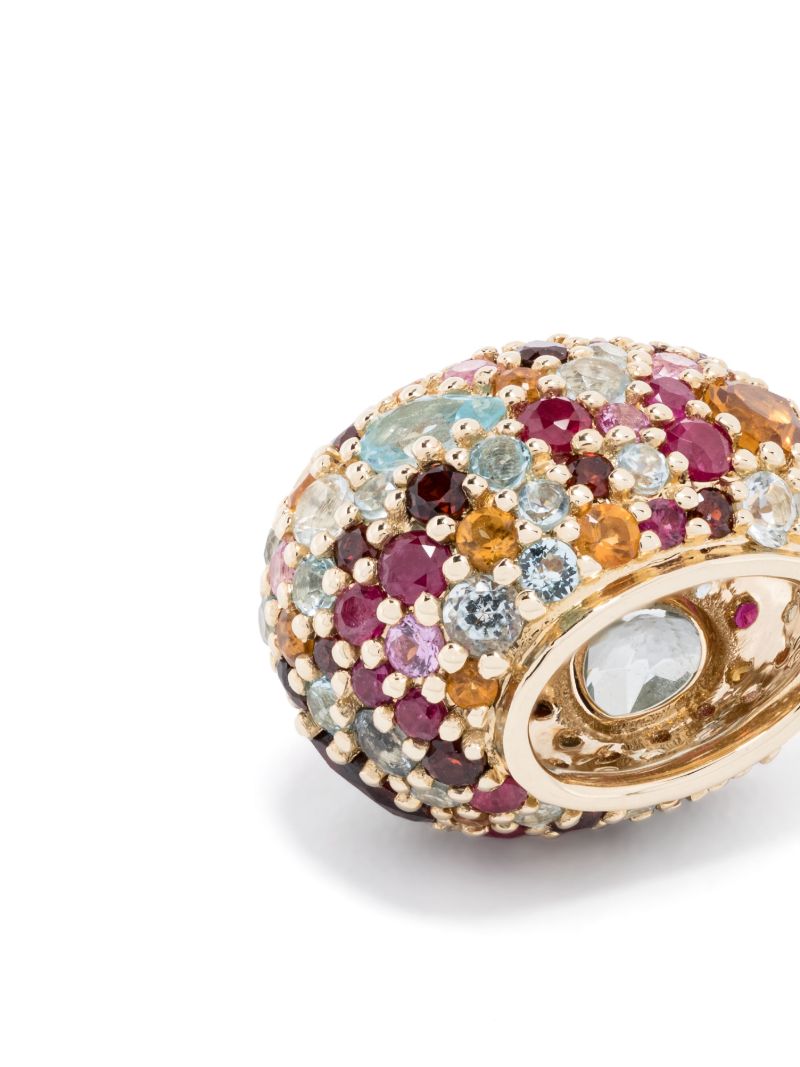 14k Yellow Gold Big Bead Multi-stone Charm