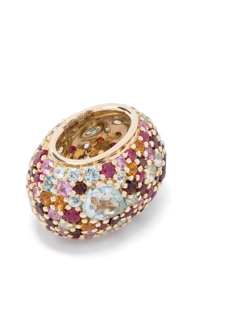 14k Yellow Gold Big Bead Multi-stone Charm