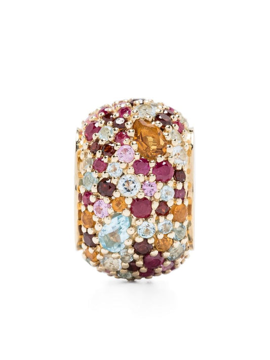 14k Yellow Gold Big Bead Multi-stone Charm