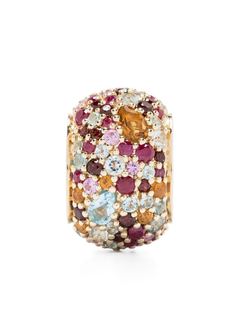 14k Yellow Gold Big Bead Multi-stone Charm