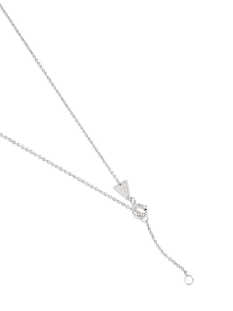 Sterling Silver Baguette Horseshoe Diamond Necklace
