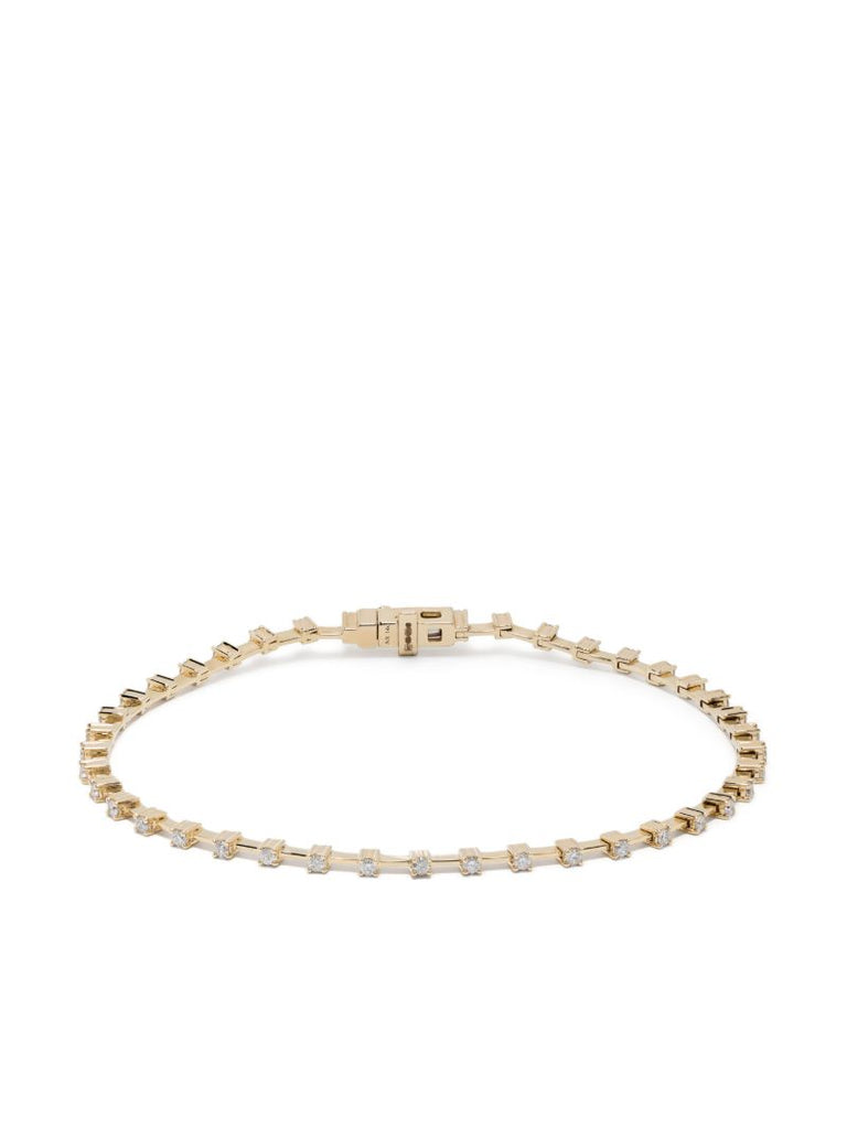14k Yellow Gold Station Diamond Bracelet