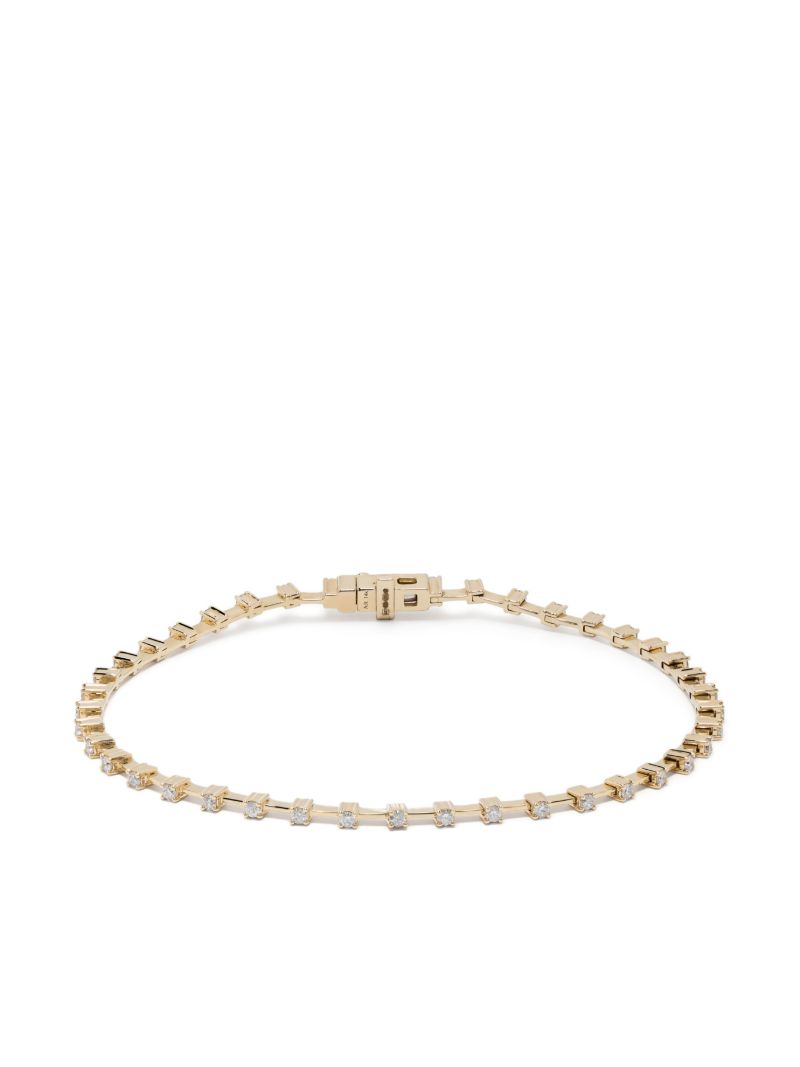 14k Yellow Gold Station Diamond Bracelet