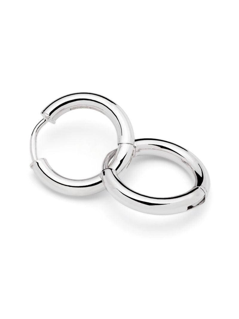 Sterling Silver Tube Hoop Earrings