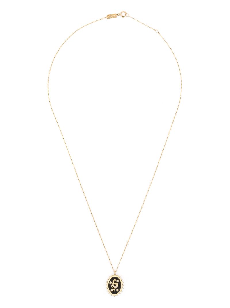14k Yellow Gold Dragon Diamond Pendant