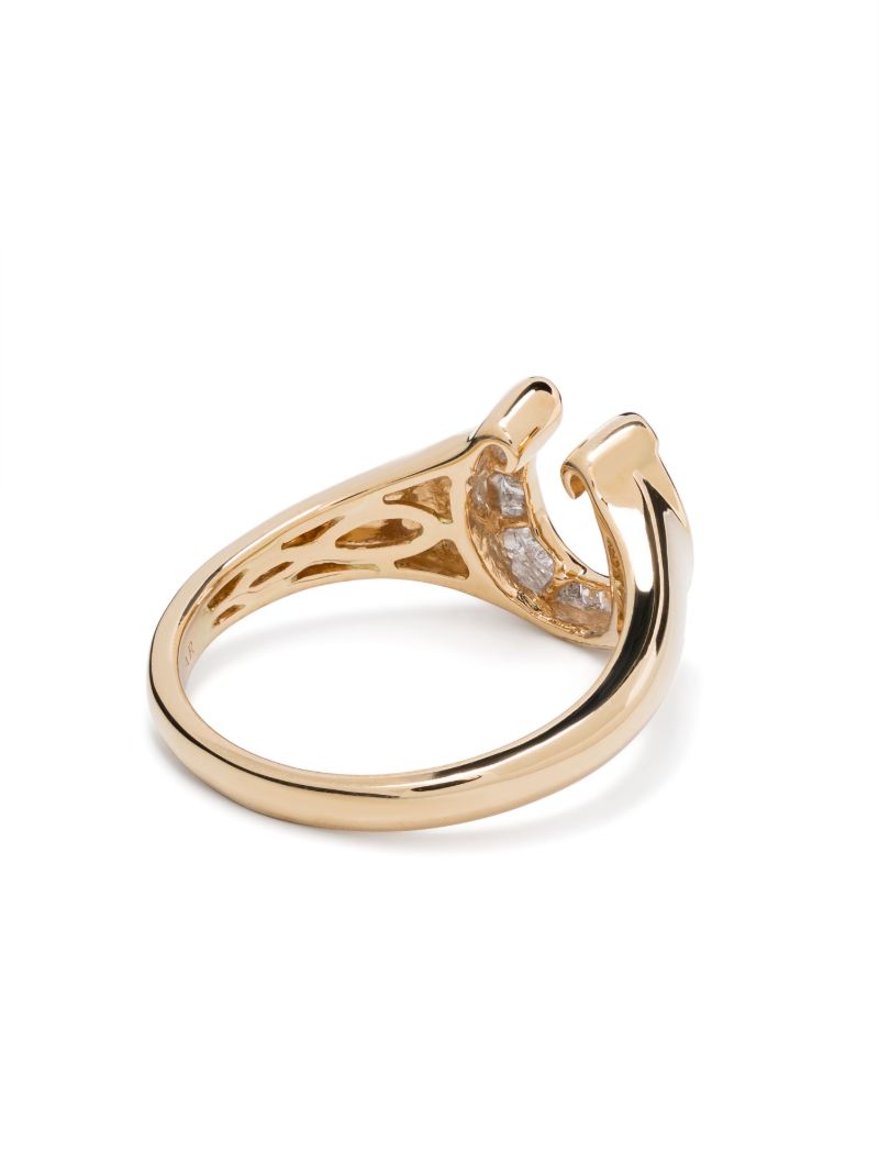 14k Yellow Gold Horseshoe Diamond Ring