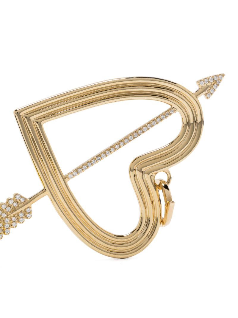 14k Yellow Gold Heart + Arrow Diamond Pendant