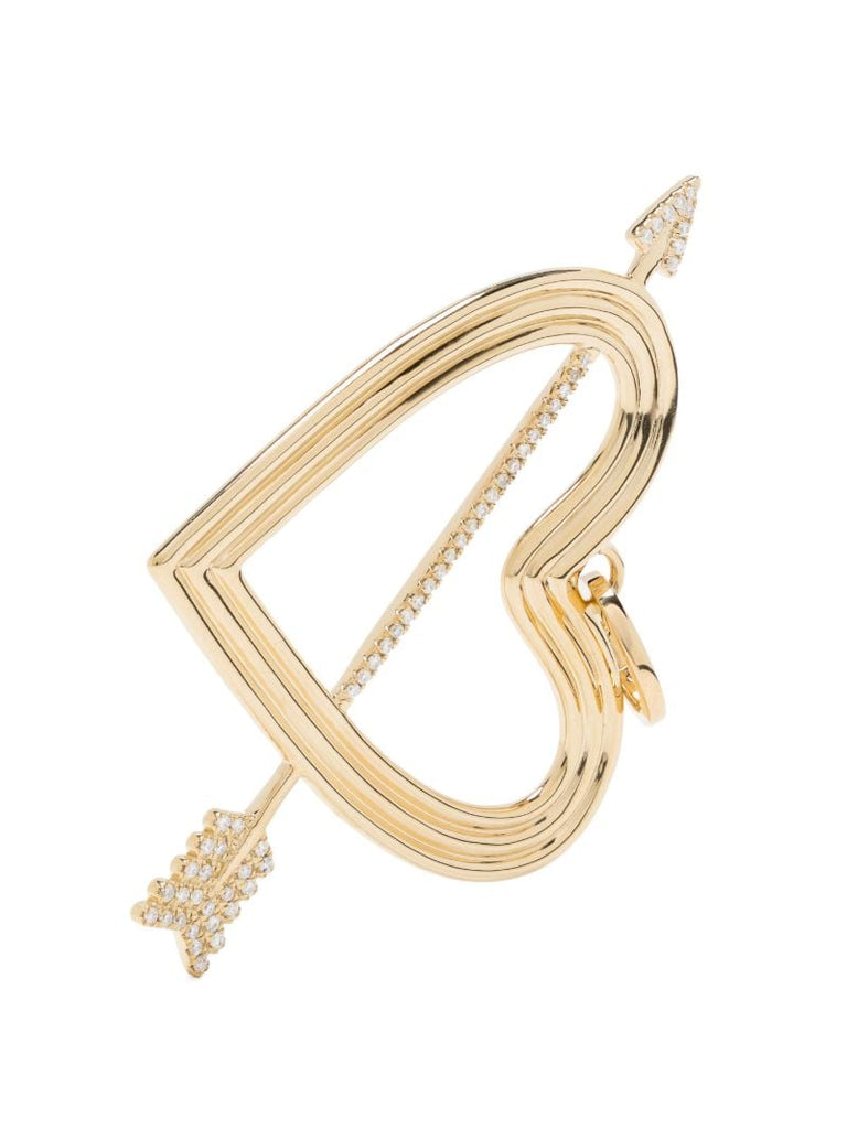 14k Yellow Gold Heart + Arrow Diamond Pendant