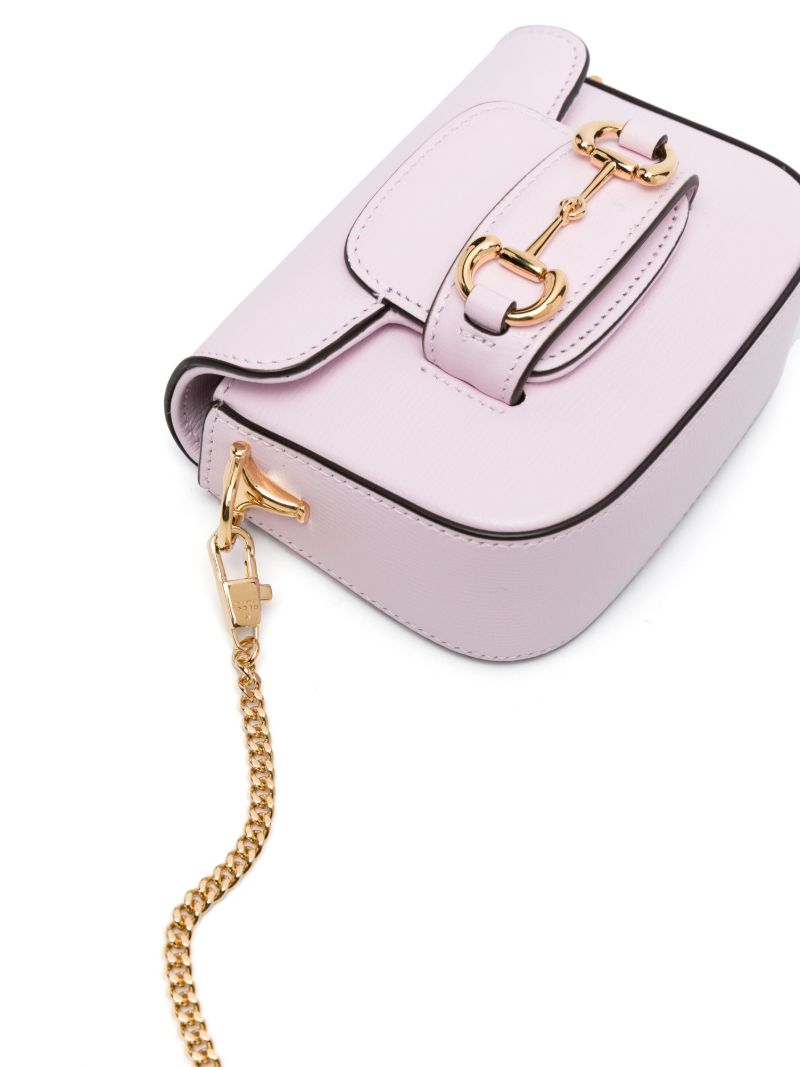 Pink Horsebit 1955 Super Mini Leather Bag