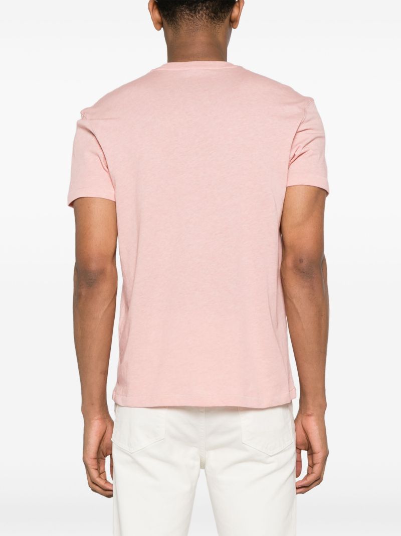 Pink Logo-embroidered MÃ_x0083_Â©lange T-shirt