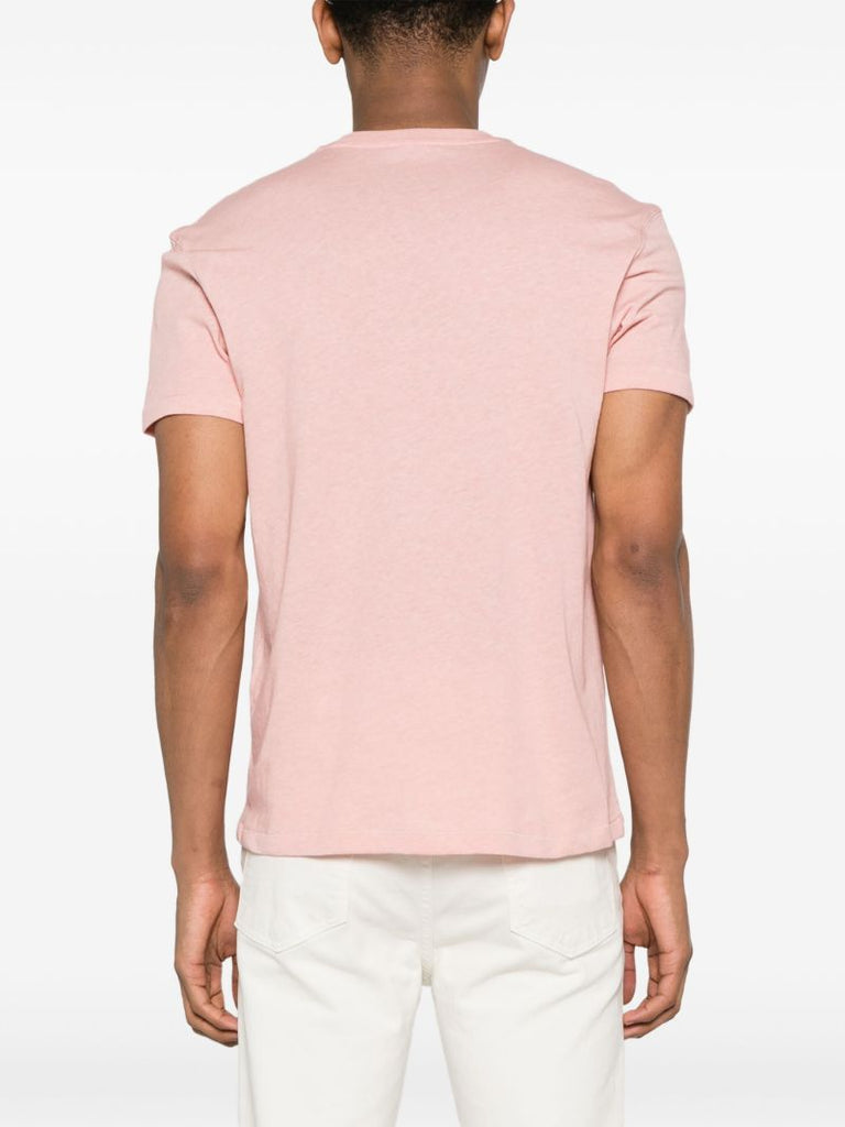 Pink Logo-embroidered MÃ_x0083_Â©lange T-shirt