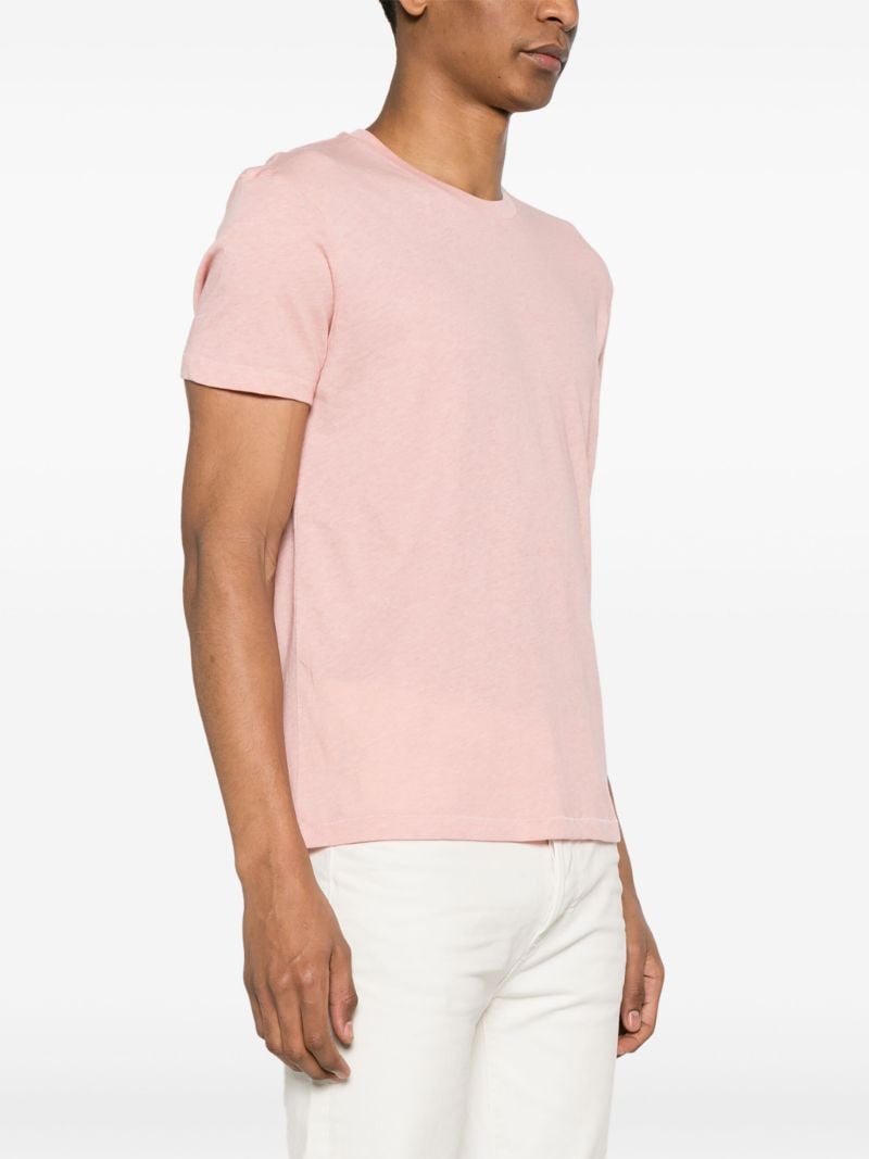 Pink Logo-embroidered MÃ_x0083_Â©lange T-shirt