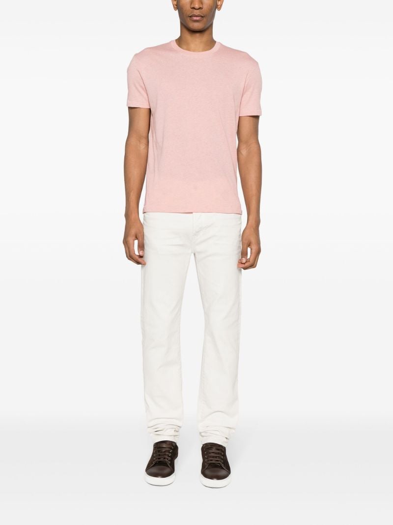 Pink Logo-embroidered MÃ_x0083_Â©lange T-shirt