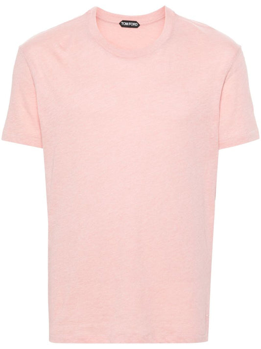 Pink Logo-embroidered MÃ_x0083_Â©lange T-shirt