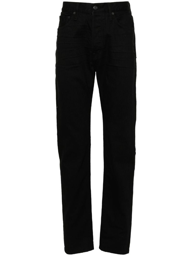 Black Mid-rise Slim-cut Jeans