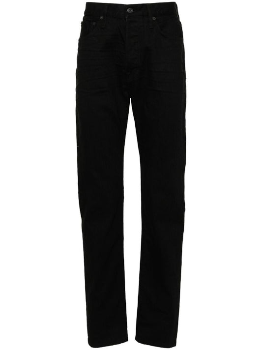 Black Mid-rise Slim-cut Jeans
