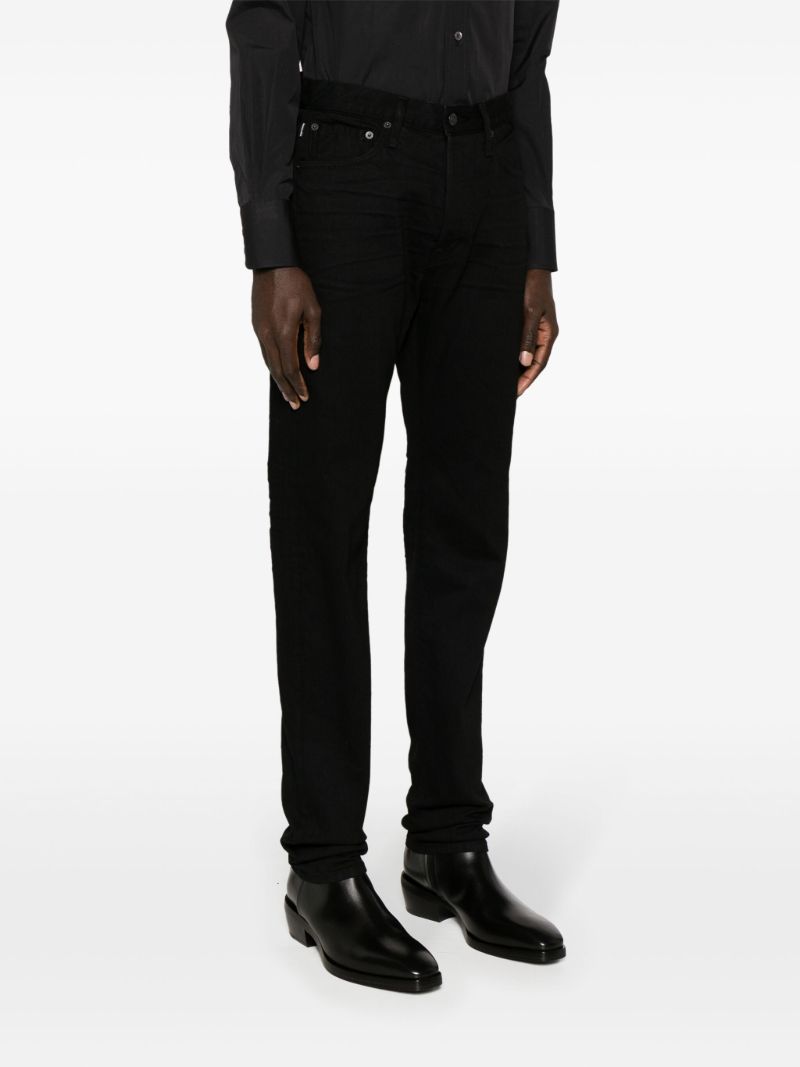 Black Mid-rise Slim-cut Jeans