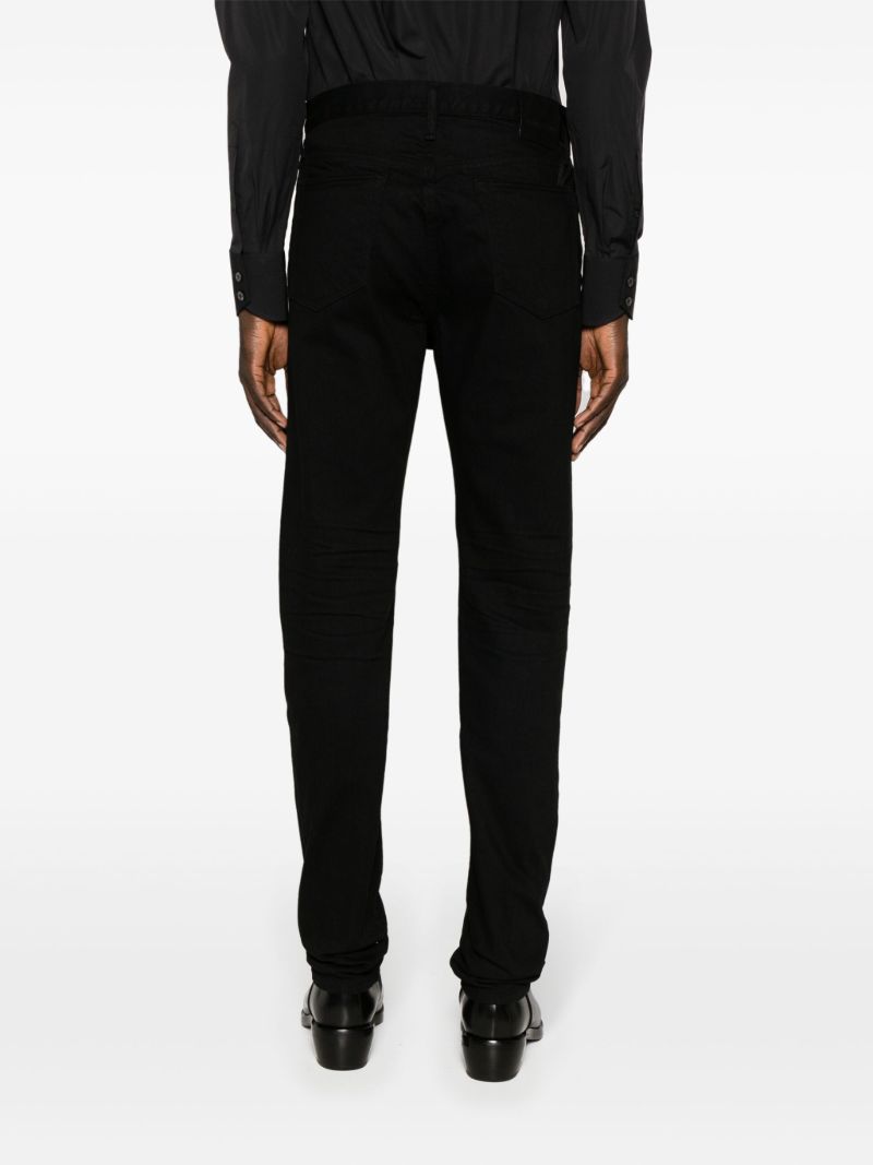 Black Mid-rise Slim-cut Jeans