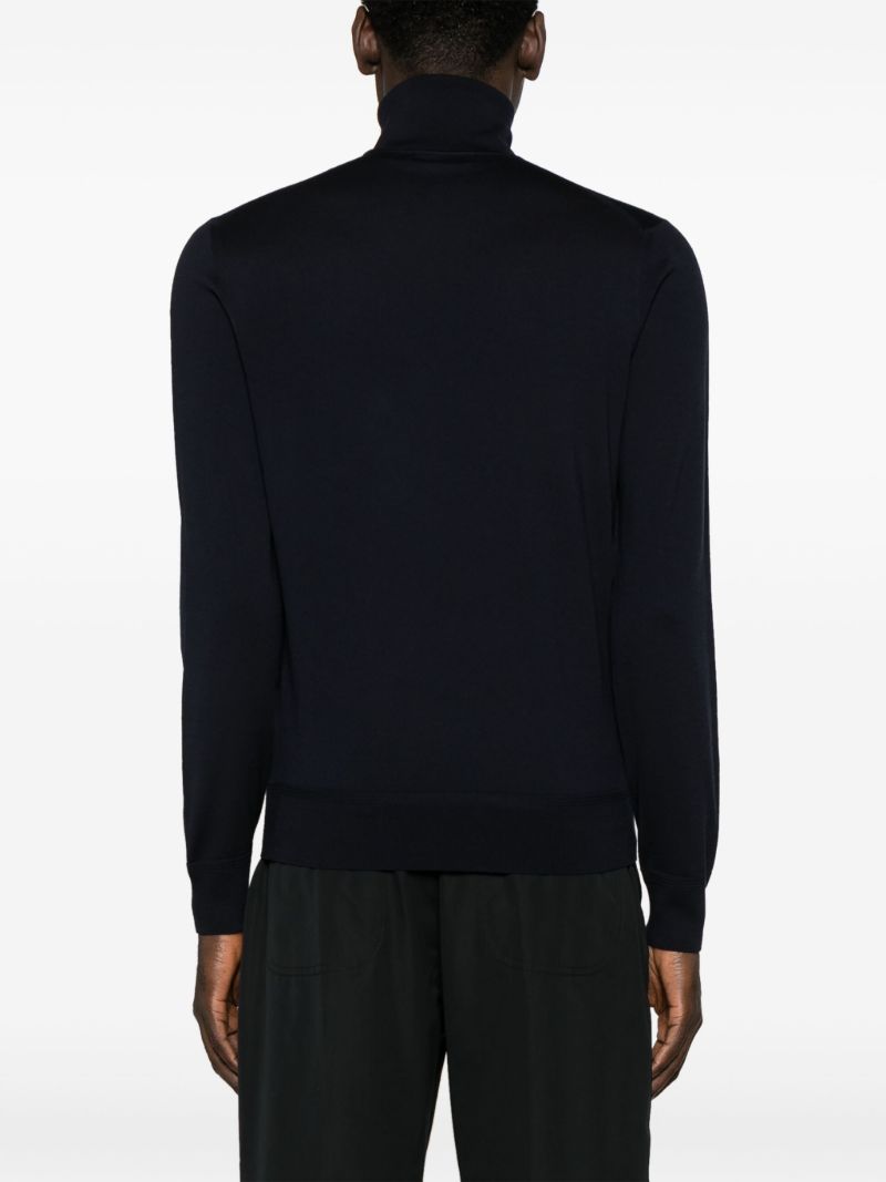 Blue High-neck Wool Jumper