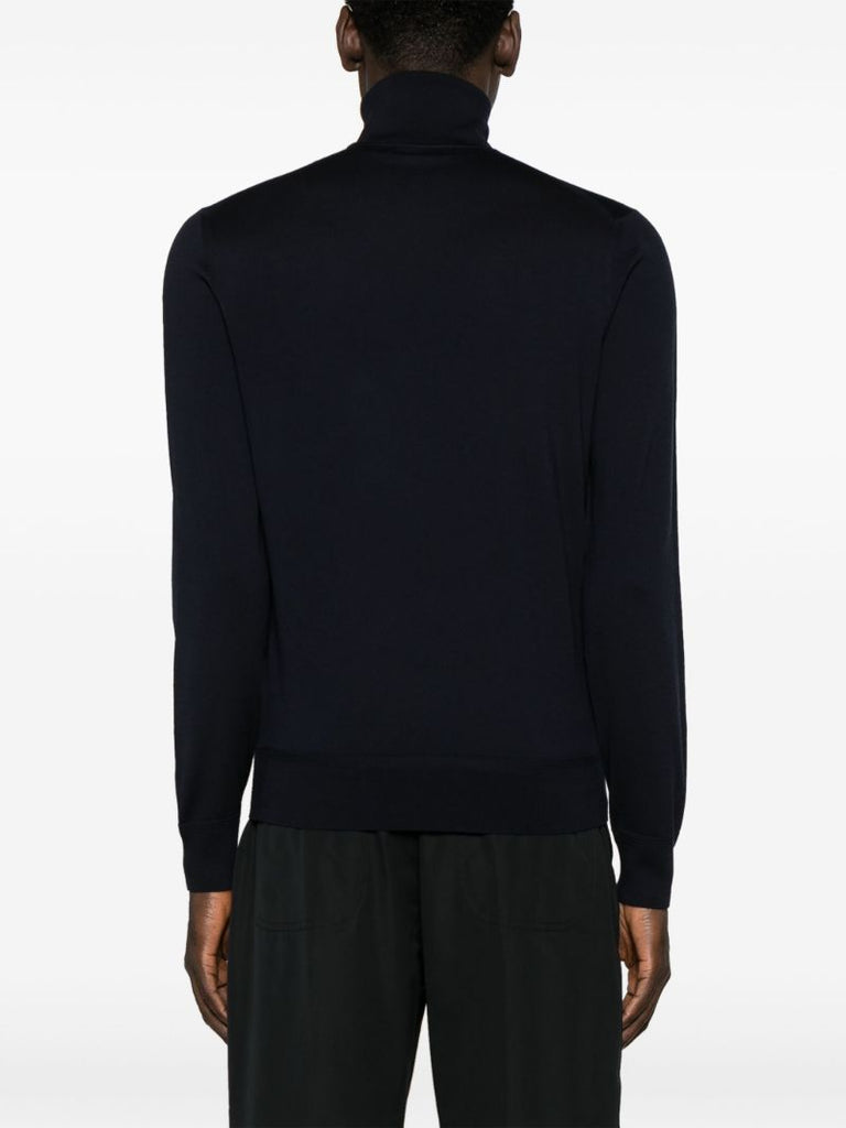 Blue High-neck Wool Jumper