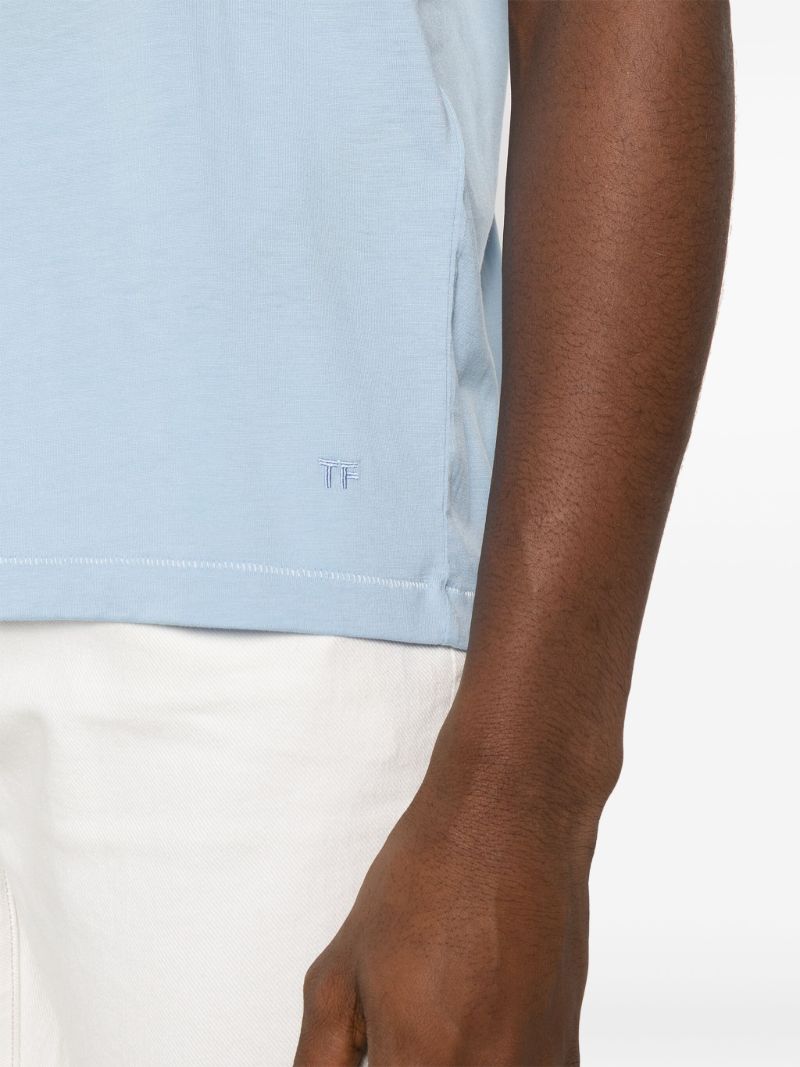 Blue Lyocell-blend T-shirt