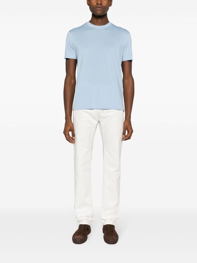 Blue Lyocell-blend T-shirt