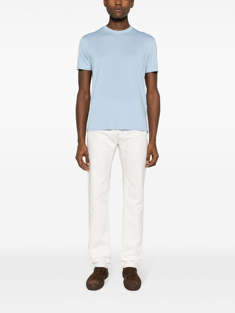 Blue Lyocell-blend T-shirt