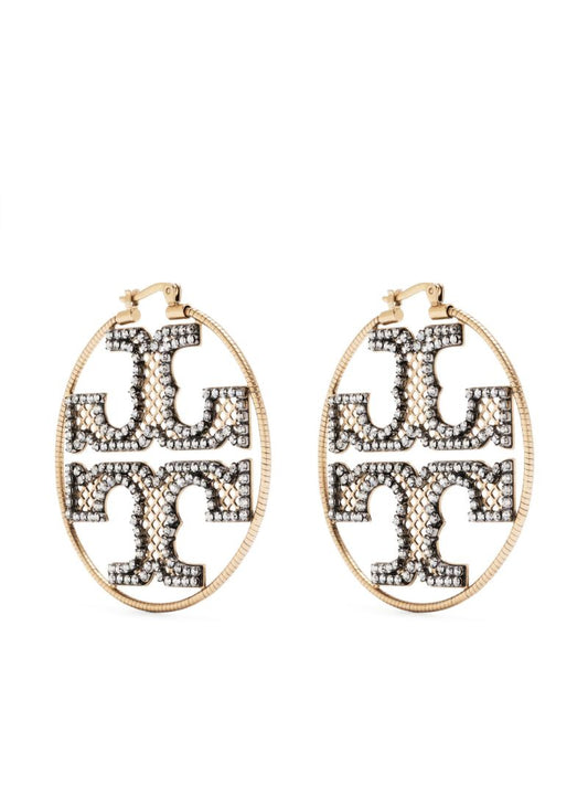 Gold-tone Miller Crystal Hoop Earrings