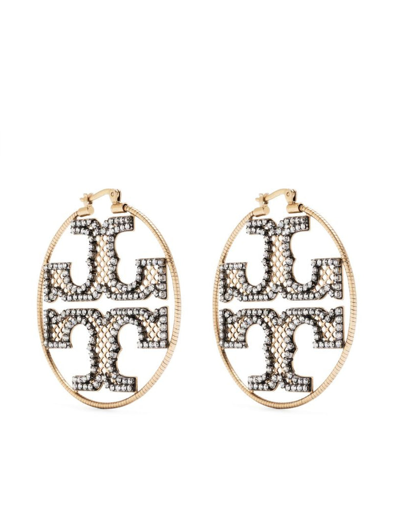 Gold-tone Miller Crystal Hoop Earrings