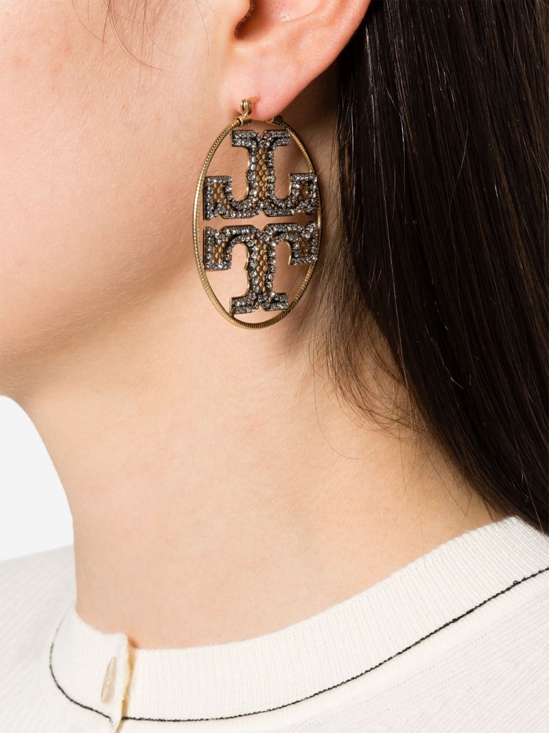 Gold-tone Miller Crystal Hoop Earrings