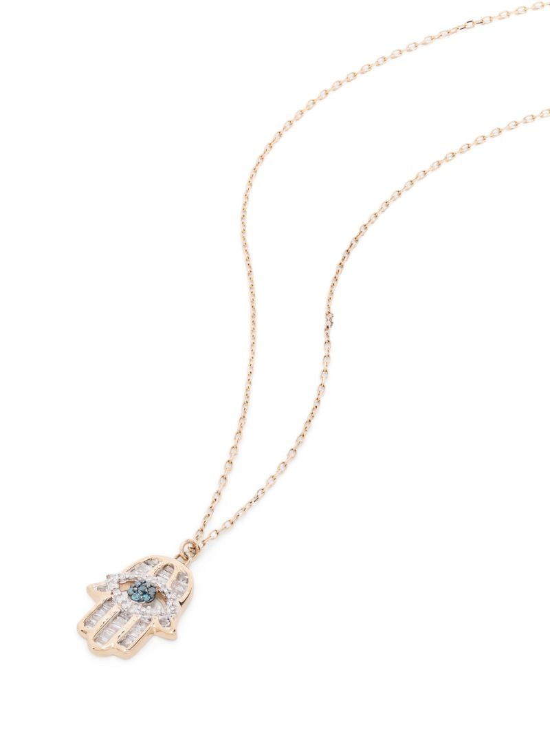14k Yellow Gold Hamsa Diamond Necklace