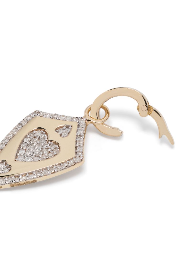 14k Yellow Gold Heart Shield Diamond Pendant