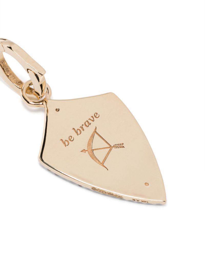 14k Yellow Gold Heart Shield Diamond Pendant