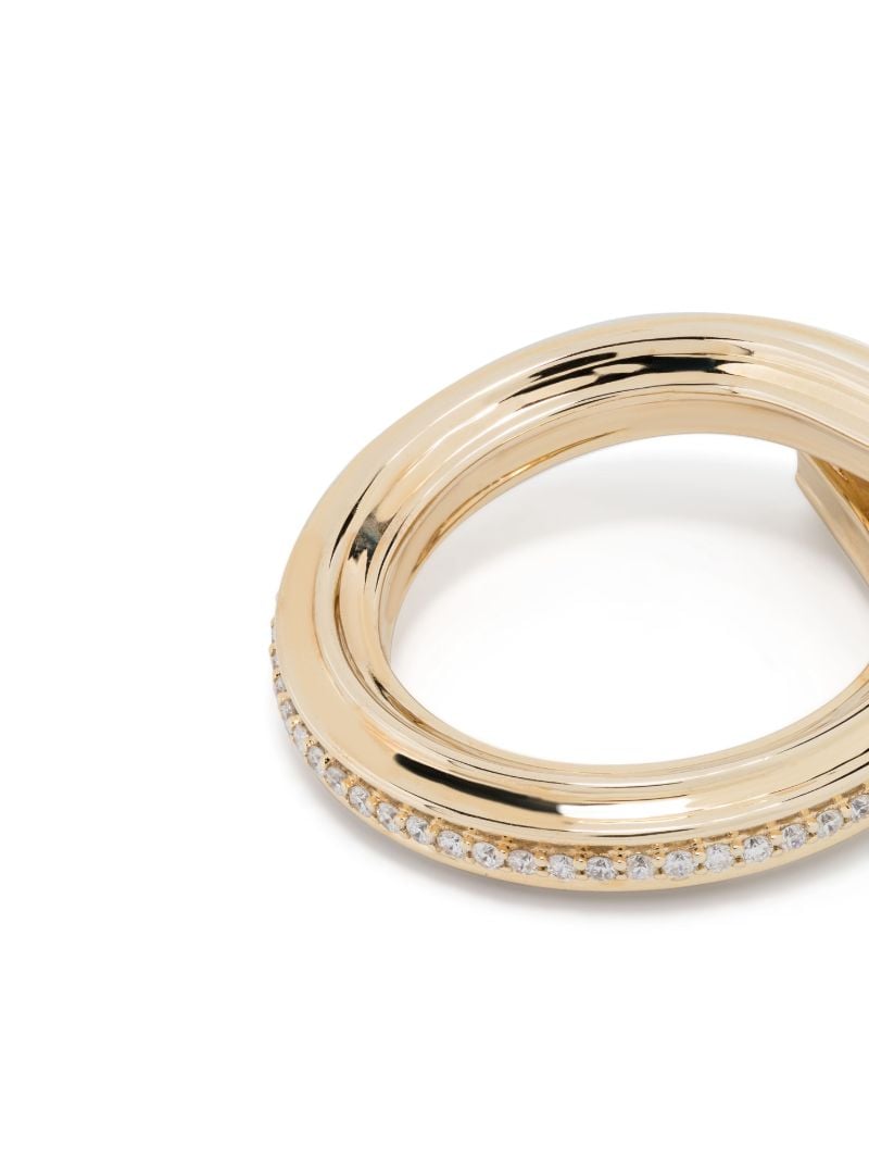 14k Yellow Gold Pasta Macaroni Eternity Diamond Ring