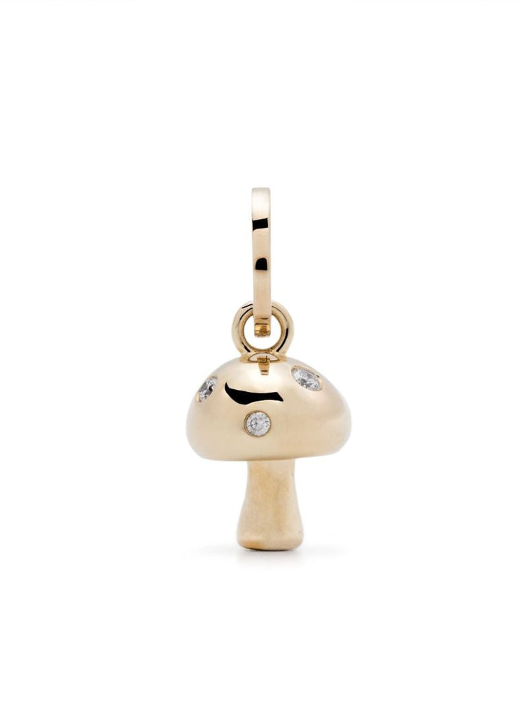 14k Yellow Gold Enchanted Mushroom Diamond Charm