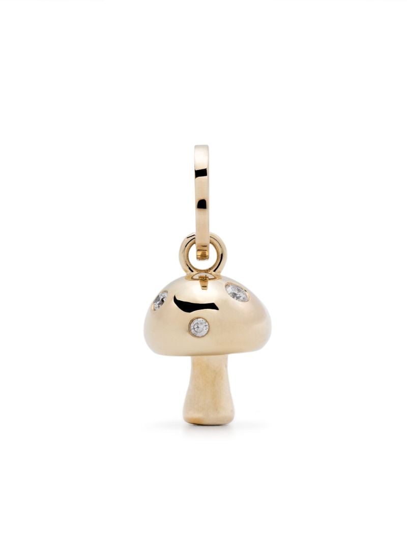 14k Yellow Gold Enchanted Mushroom Diamond Charm
