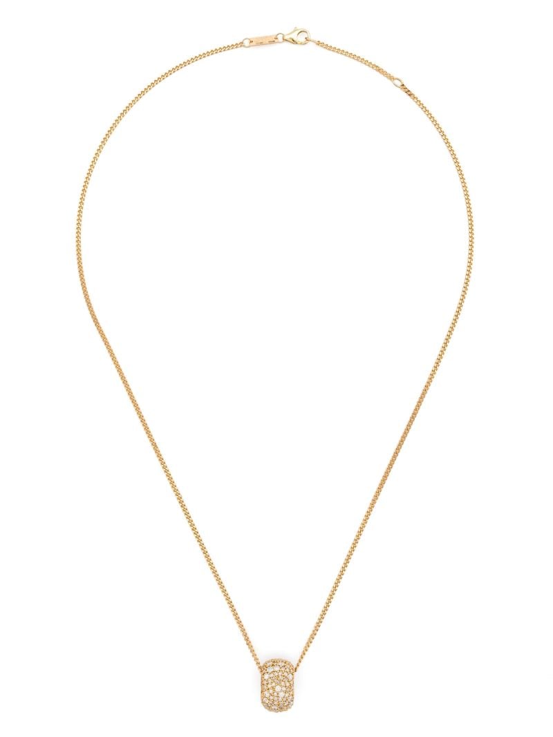 14k Yellow Gold Big Bead Diamond Necklace