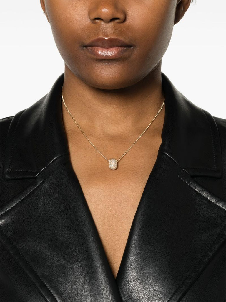 14k Yellow Gold Big Bead Diamond Necklace