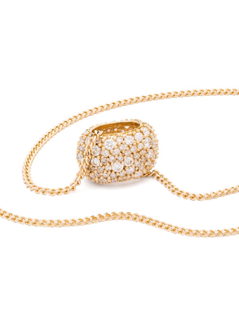 14k Yellow Gold Big Bead Diamond Necklace
